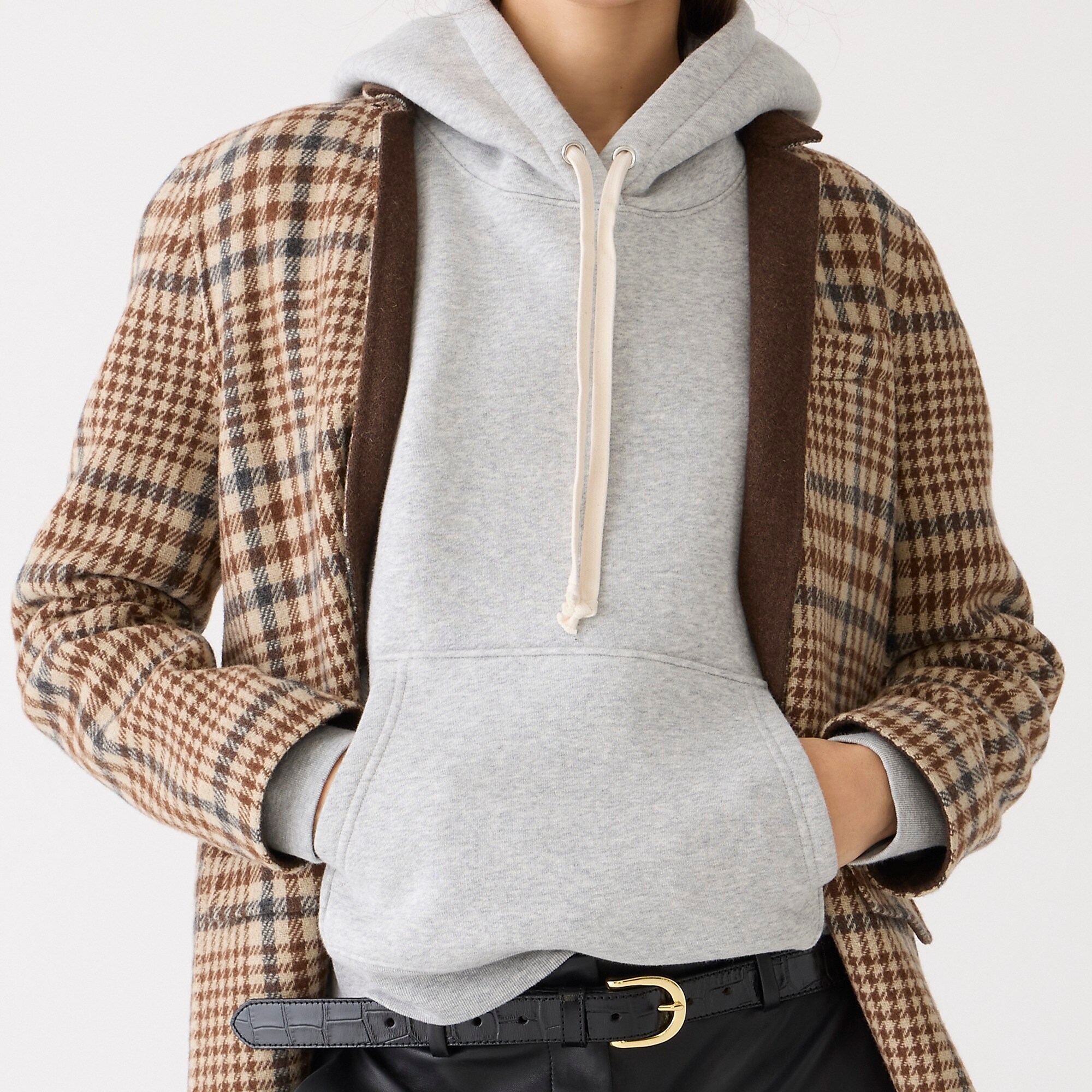 Heritage fleece hoodie-Hthr Grey