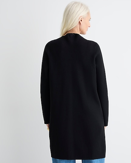Juliette collarless sweater-blazer-Black