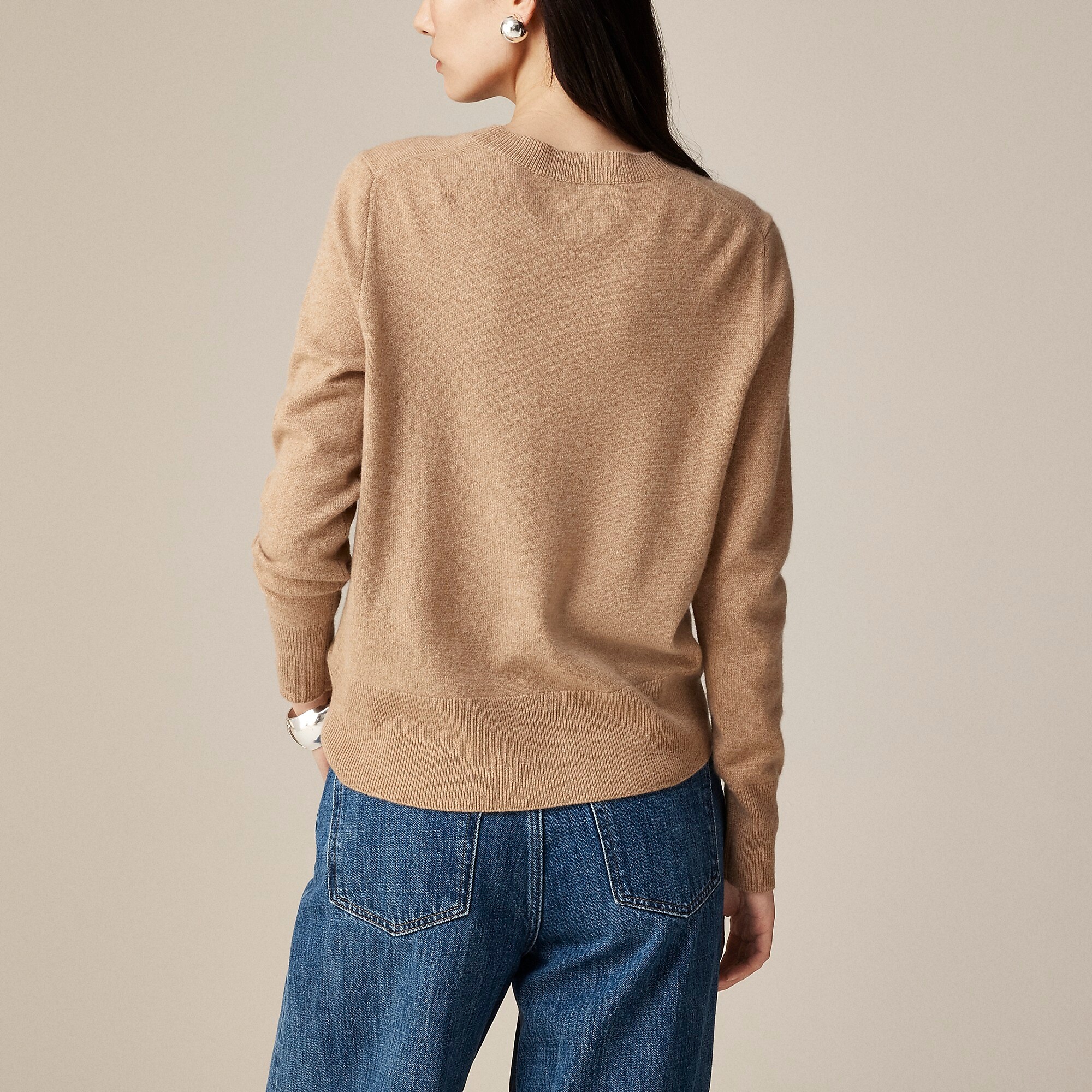 Cashmere classic-fit crewneck sweater-Hthr Camel