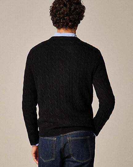 Cashmere cable-knit sweater-Black