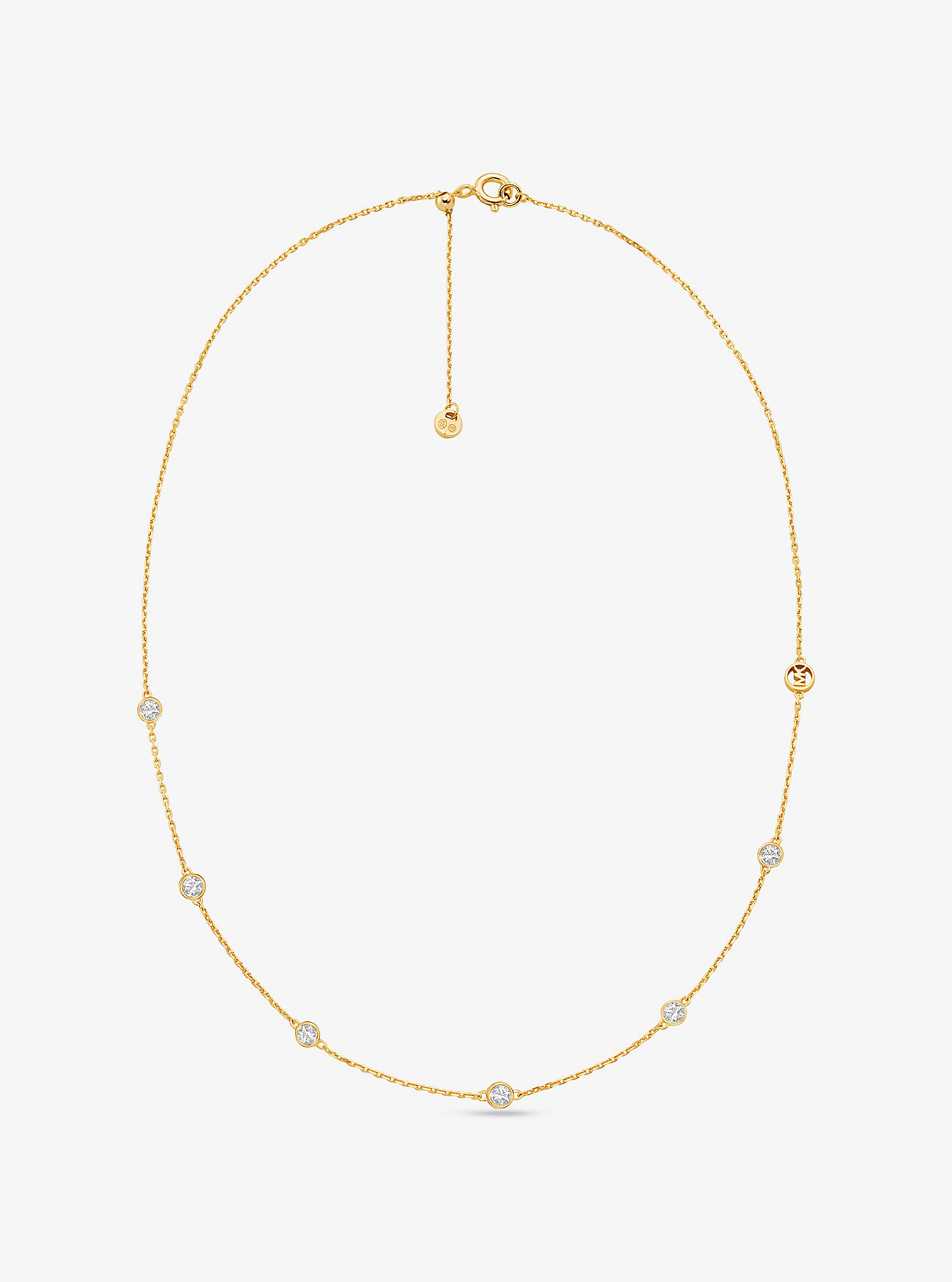 Precious Metal-Plated Sterling Silver Cubic Zirconia Necklace