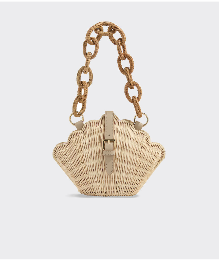 Wicker Clamshell Clutch
