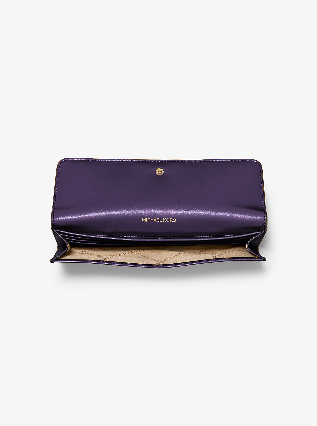 Jet Set Large Saffiano Leather Snap-Front Wallet