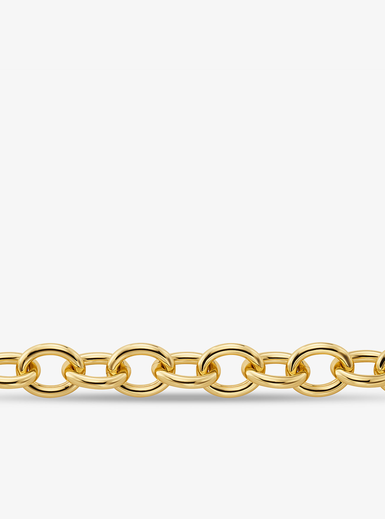 Large Precious Metal-Plated Brass Chain Link Necklace