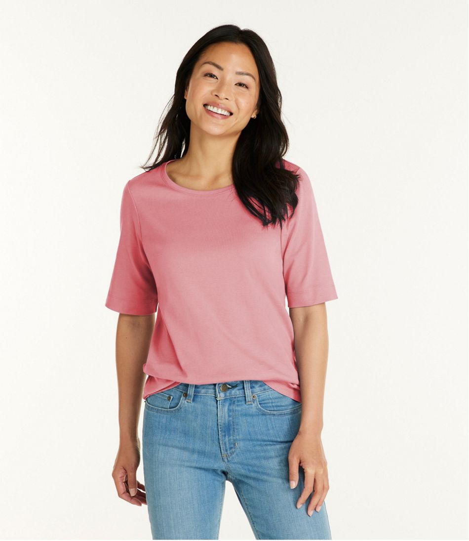 Women's Jewelneck Tee, Elbow-Sleeve