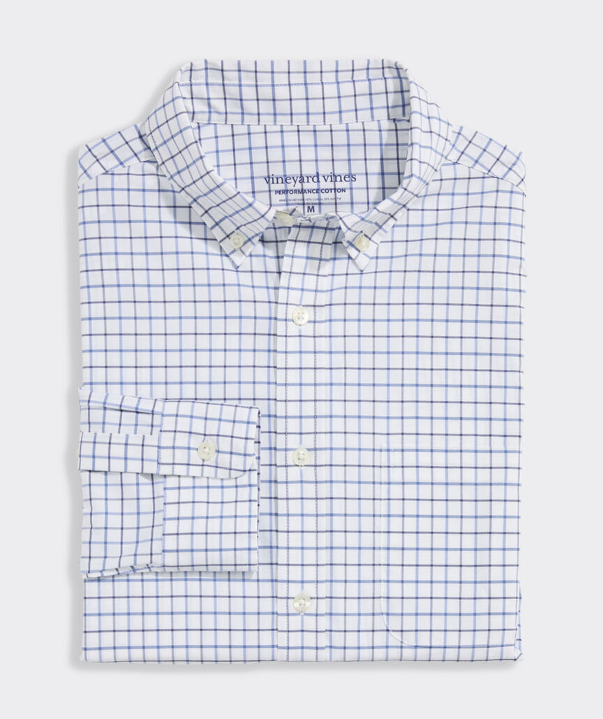 Moorings Tattersall Performance Cotton Shirt