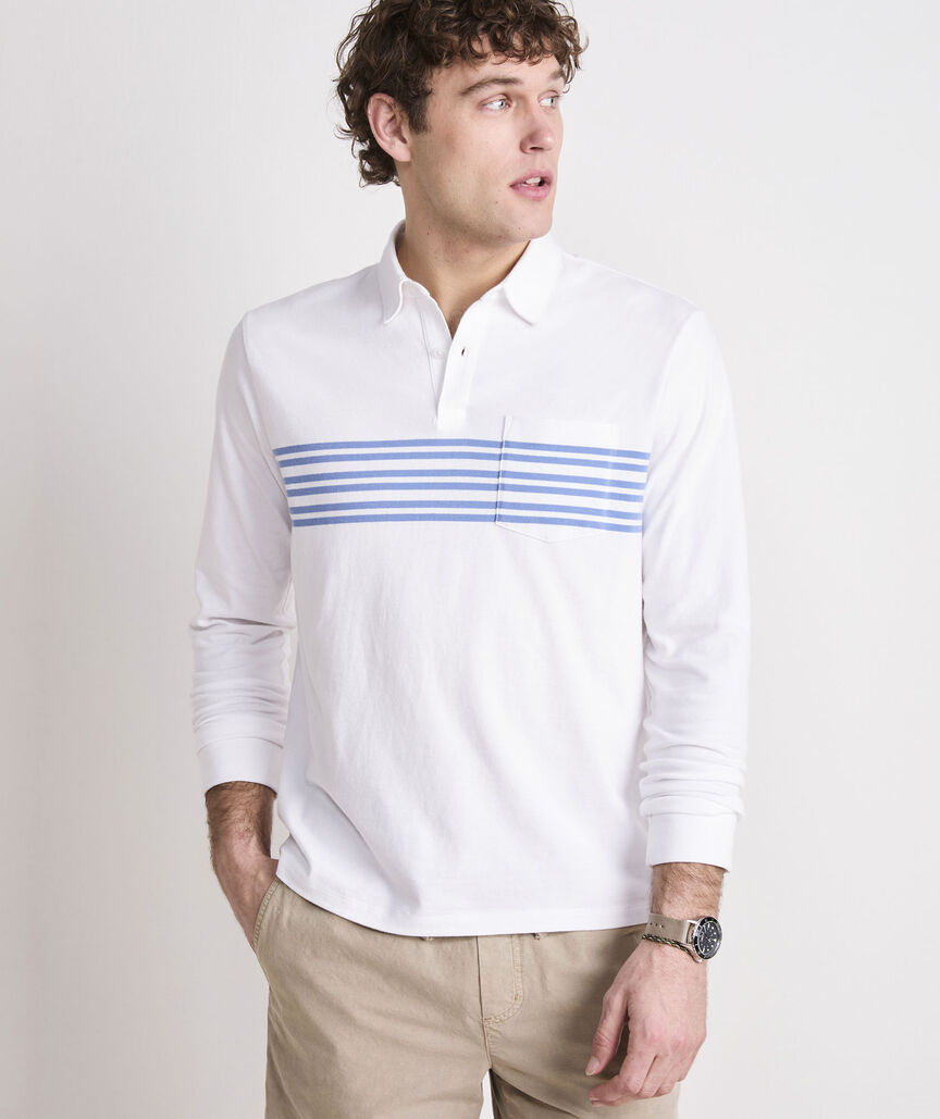 Long-Sleeve Stripe Surf Polo