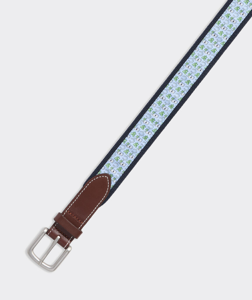Kentucky Derby Mint Julep Canvas Club Belt