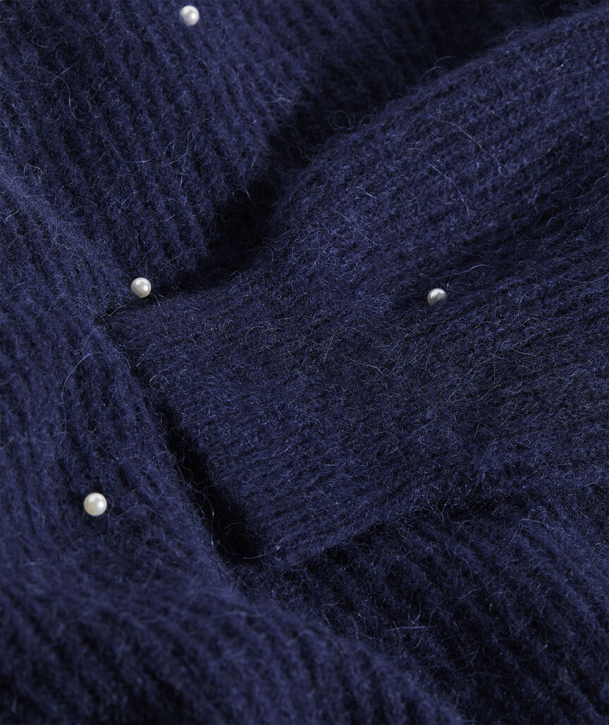 Plush Embellished Crewneck Sweater