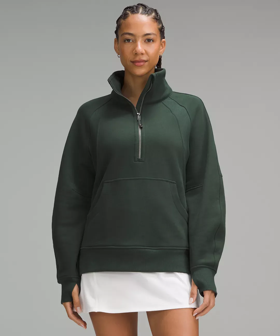 Scuba Oversized Funnel-Neck Half Zip Long