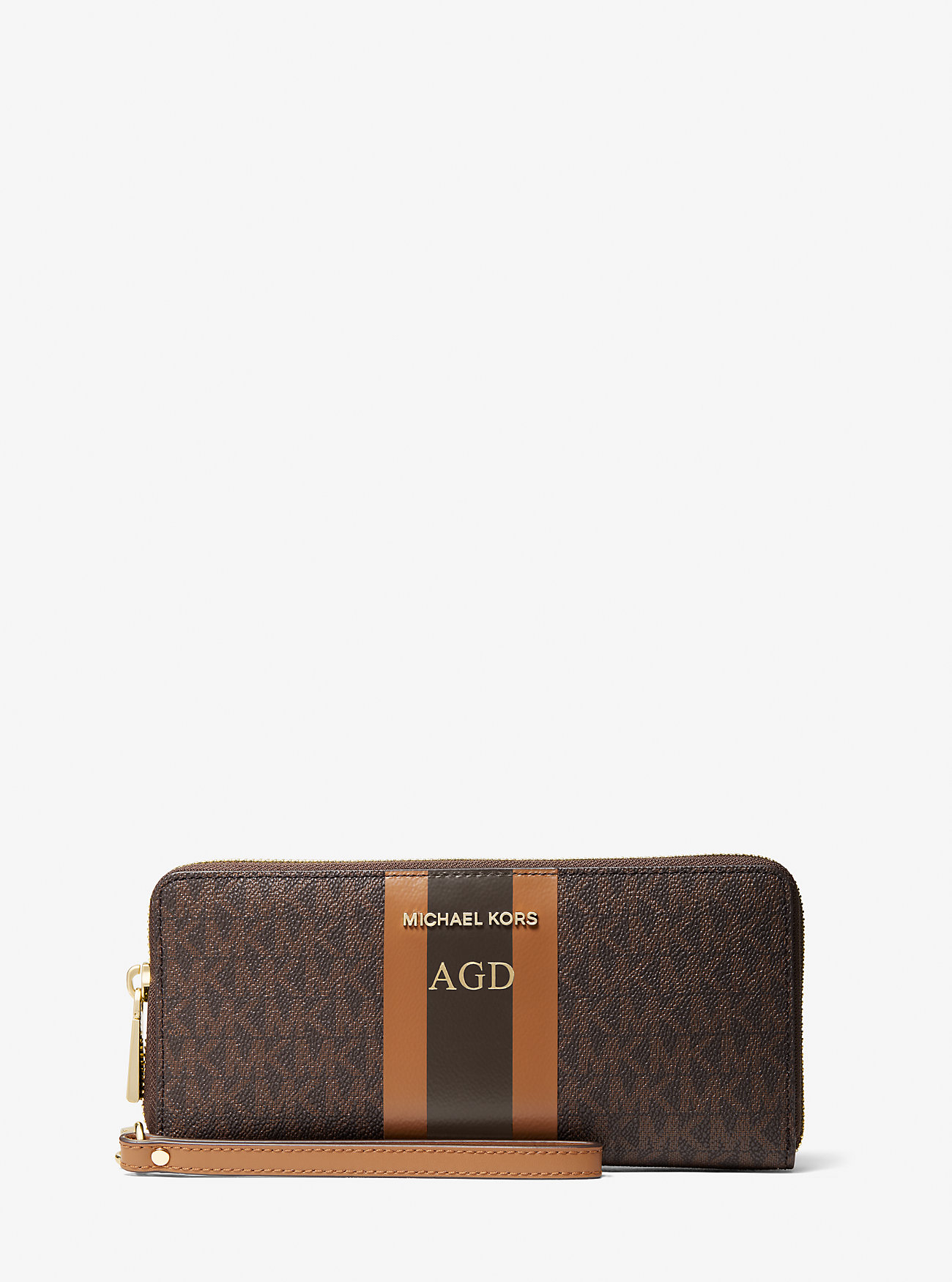 Logo Stripe Continental Wristlet