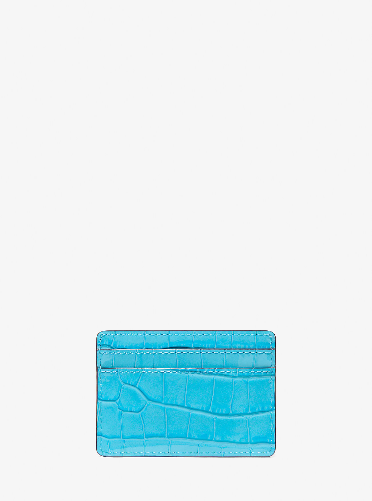 Jet Set Small Crocodile Embossed Leather Card Case