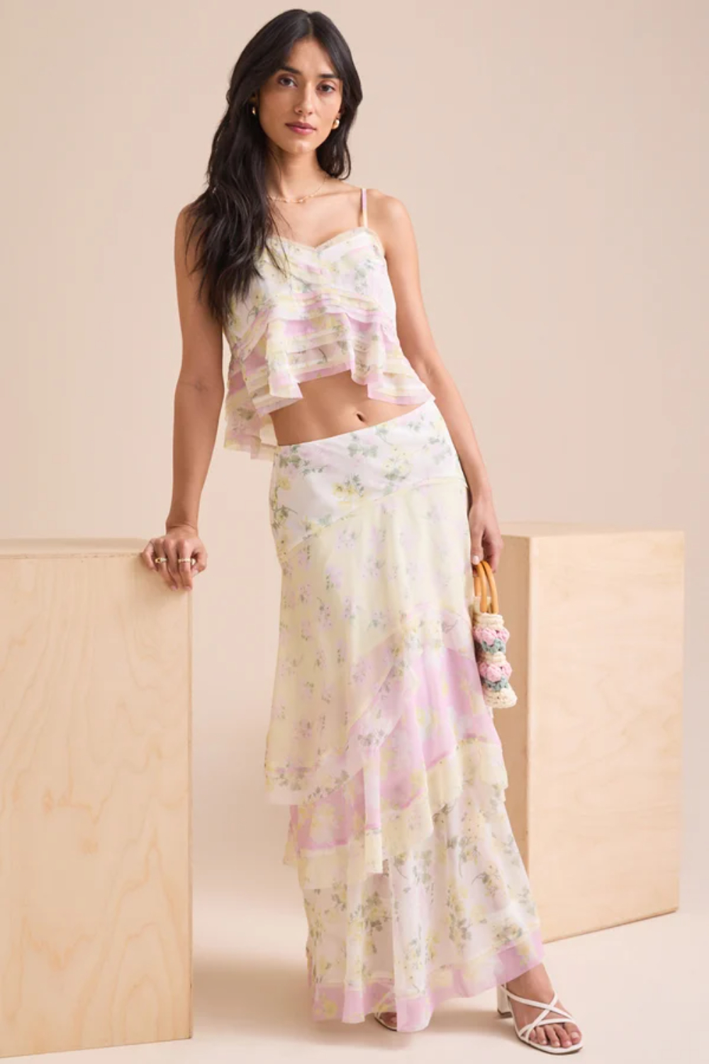 Bellani Tiered Midi Skirt