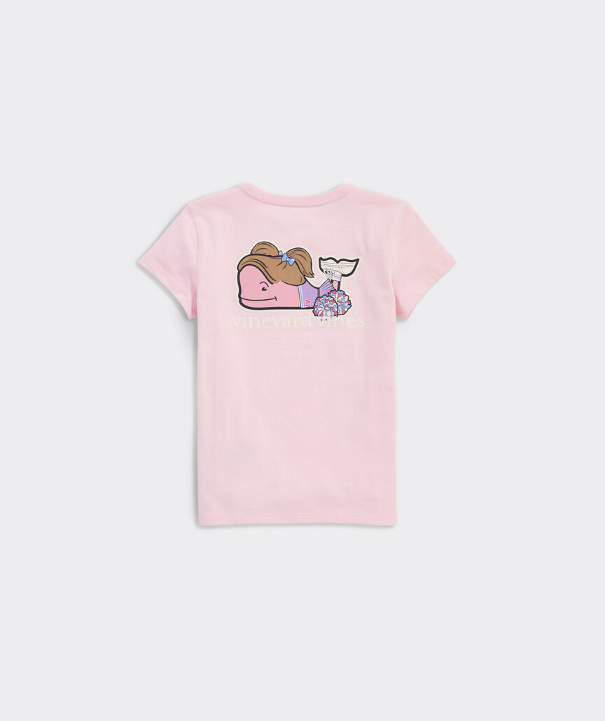 Girls' Glitter Cheerleader Whale Short-Sleeve Pocket Tee