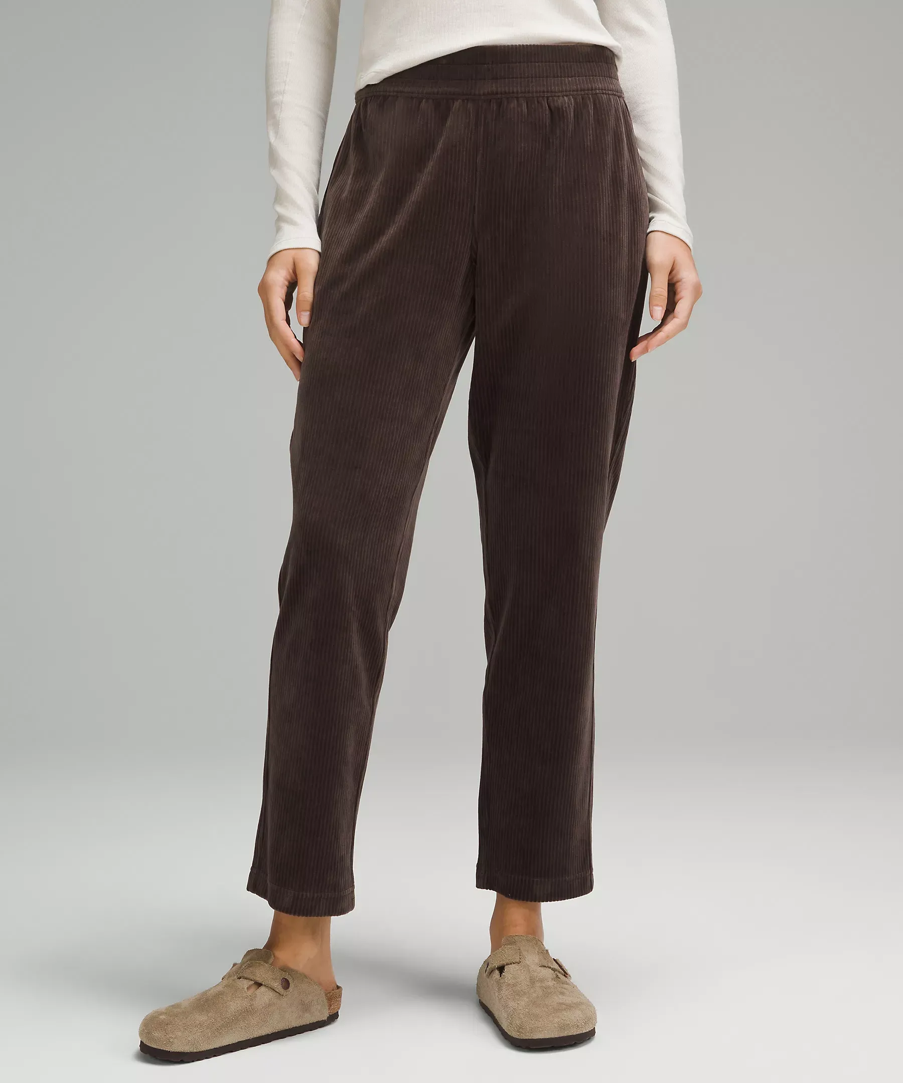 Scuba Mid-Rise Straight-Leg Pant 7/8 Length Velvet Cord