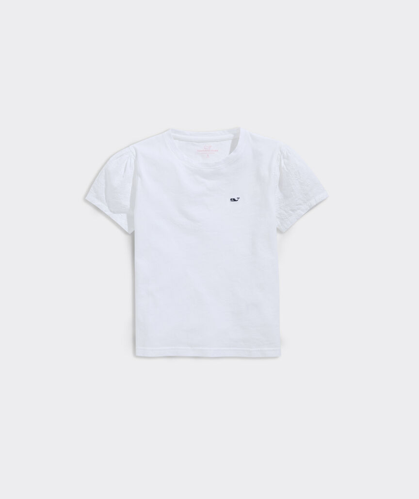 Girls' Eyelet Sleeve Tee