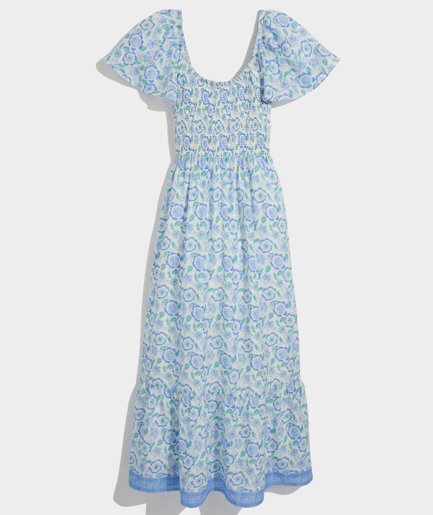 Ellen Flutter-Sleeve Maxi Dress