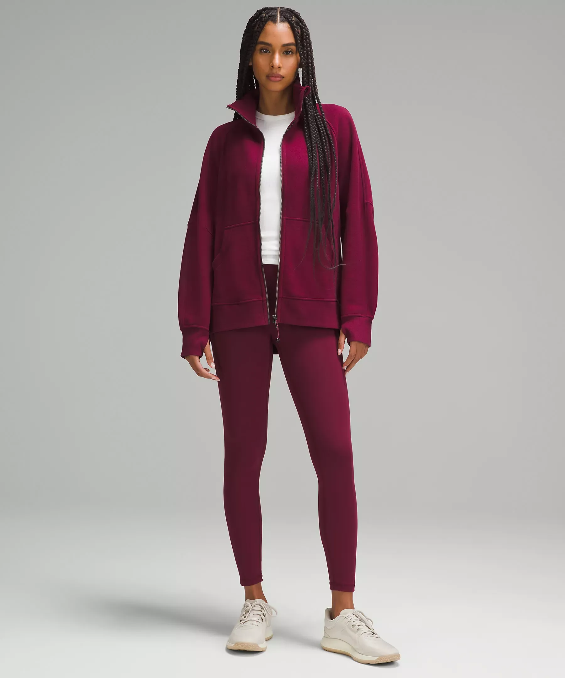 Scuba Oversized Funnel-Neck Full Zip Long NEW