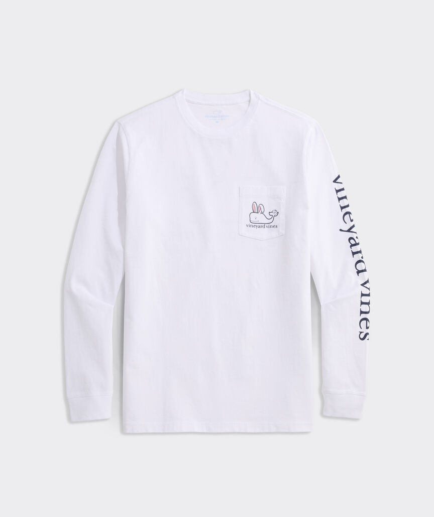 Easter Bunny Whale Long-Sleeve Pocket Tee