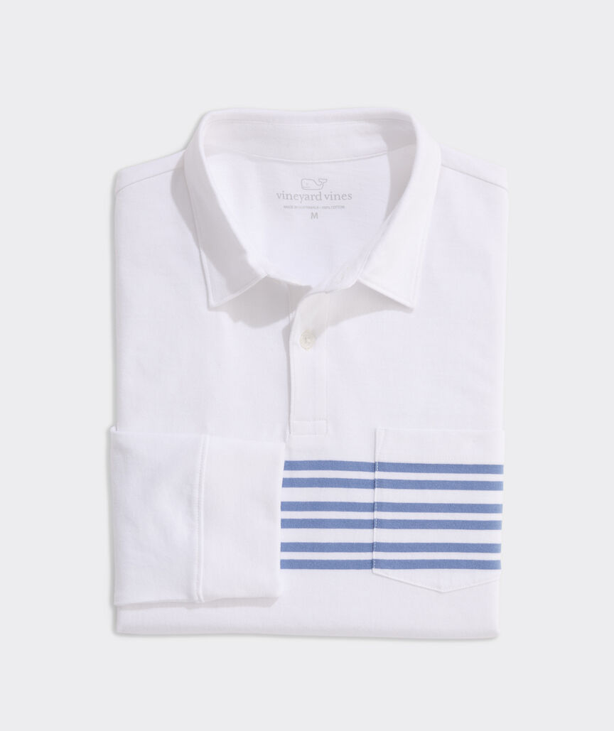 Long-Sleeve Stripe Surf Polo