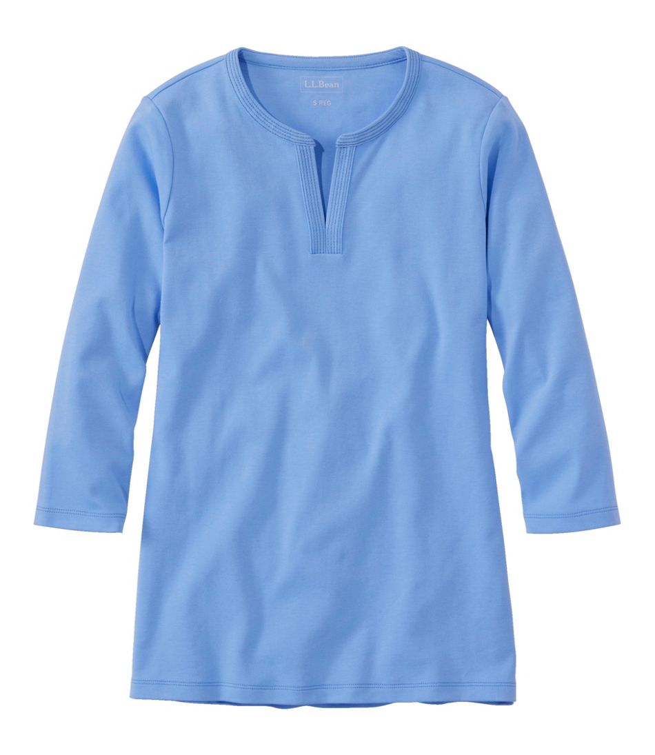 Women's Tee, Three-Quarter-Sleeve Splitneck Tunic