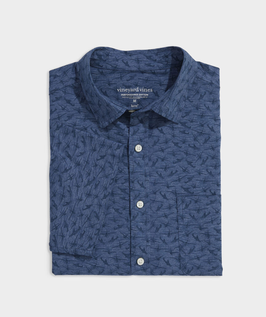 Island Seaplane Performance Cotton Short-Sleeve Shirt