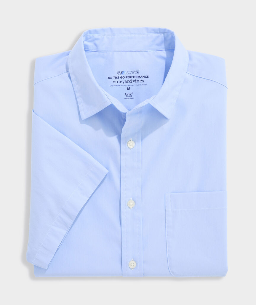 Breakwater Solid Performance Cotton Short-Sleeve Shirt