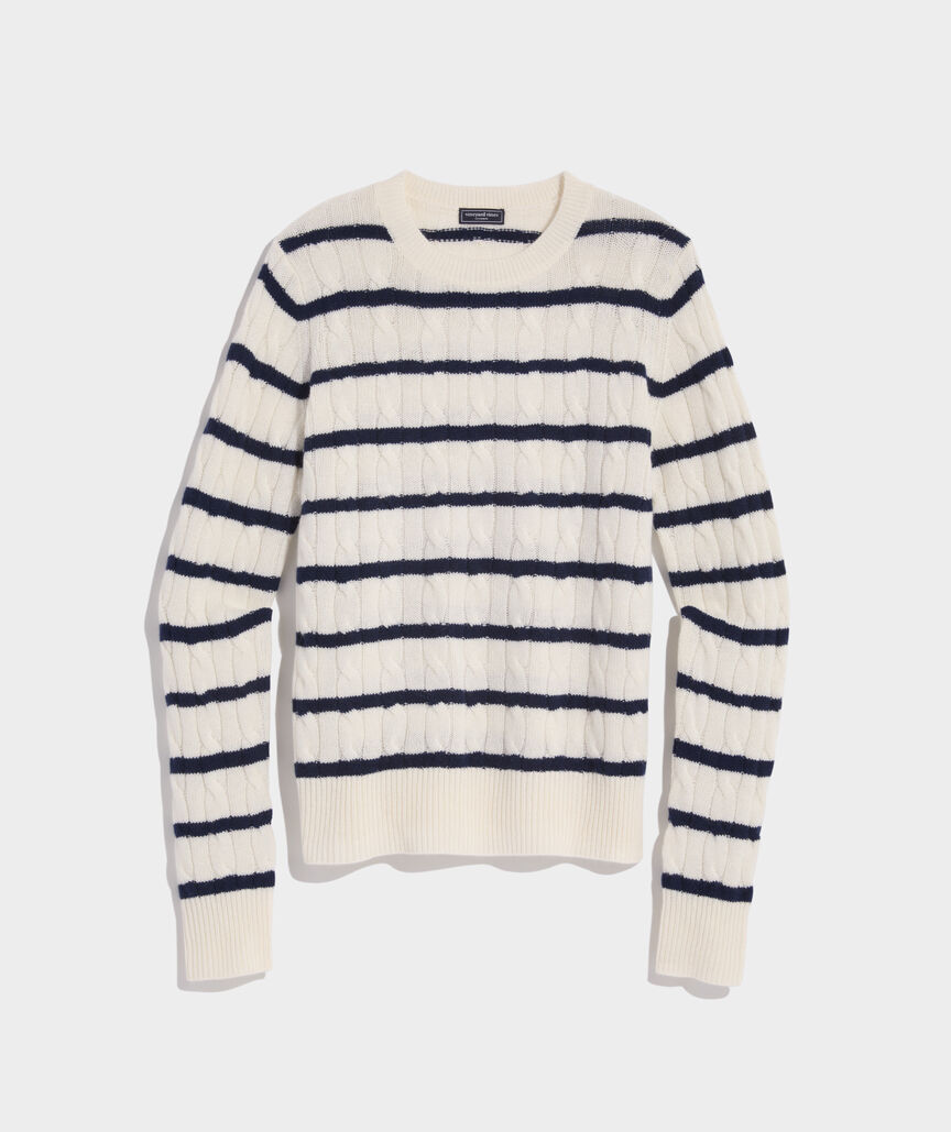 Cashmere Classic Cable Crewneck Sweater