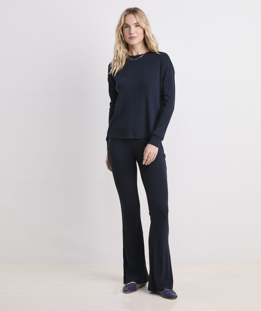 Ribbed Dreamcloth® Flare Leg Pants
