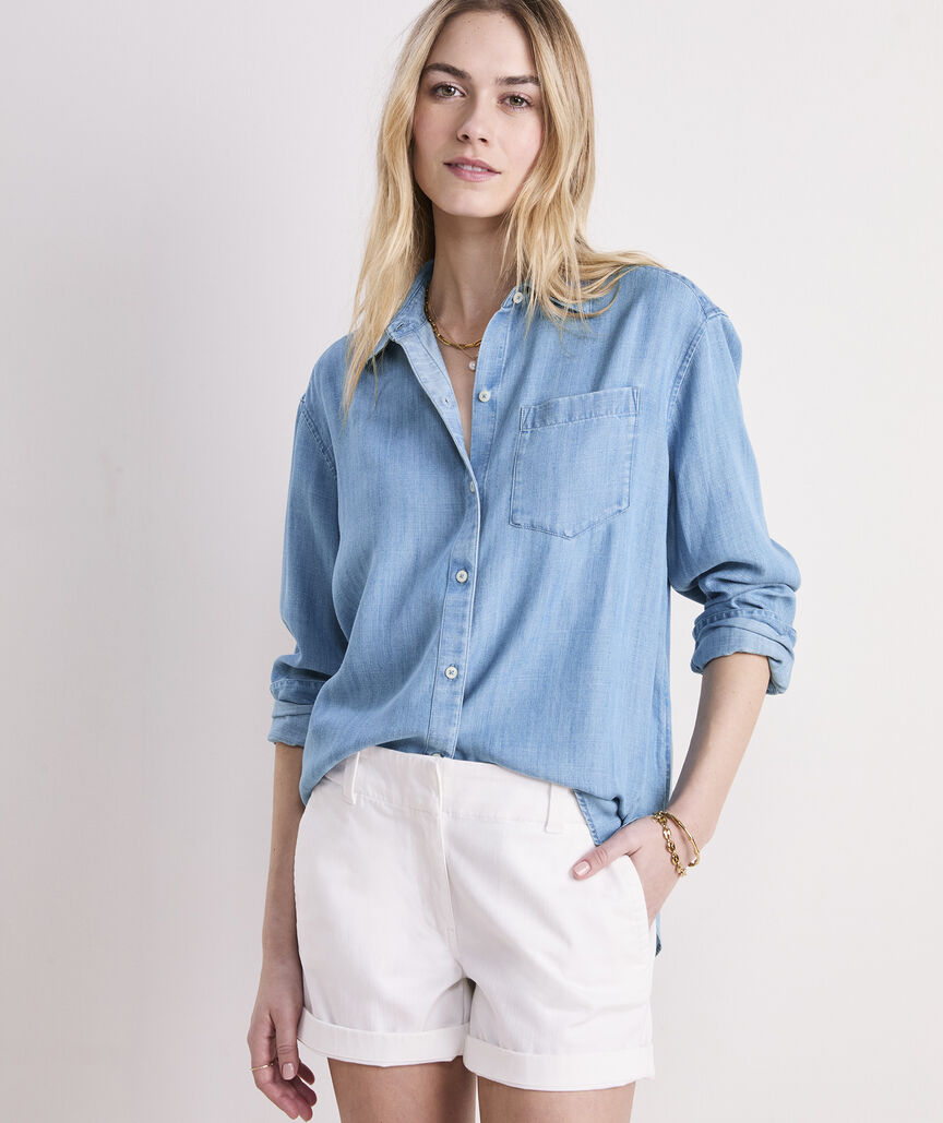 Relaxed Chambray Button-Down