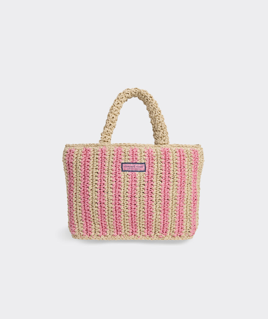 Small Striped Straw Tote