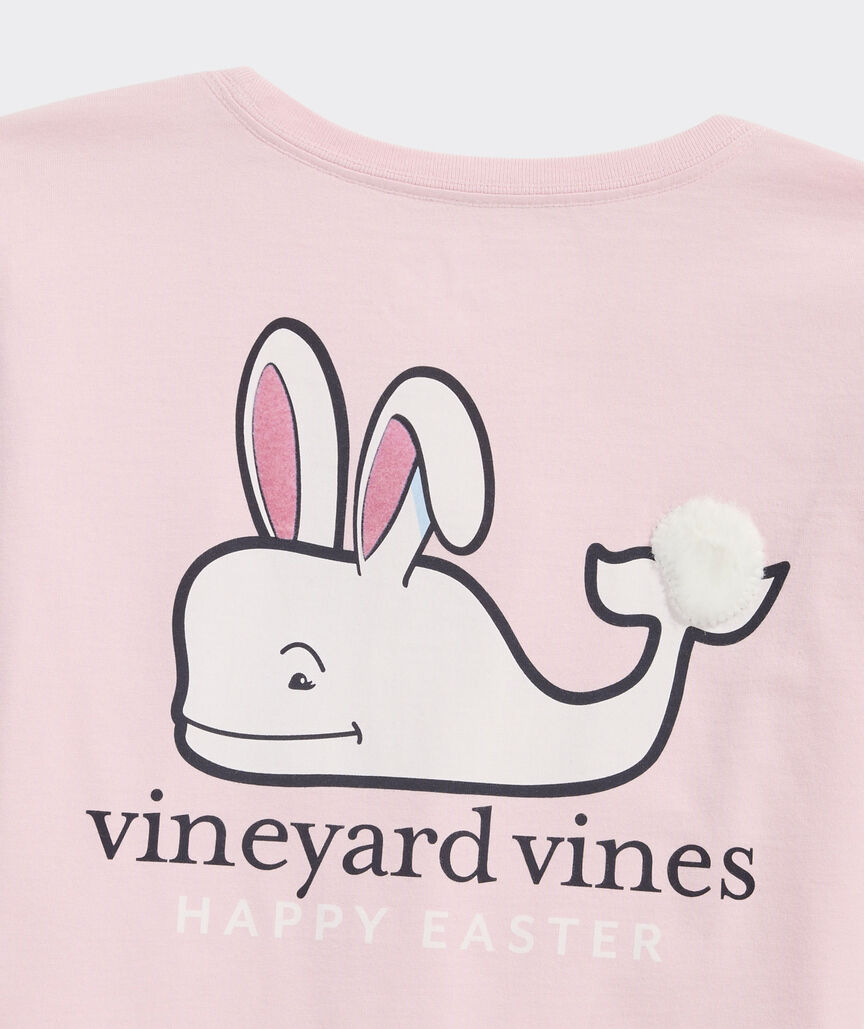 Girls' Fuzzy Easter Bunny Whale Long-Sleeve Pocket Tee