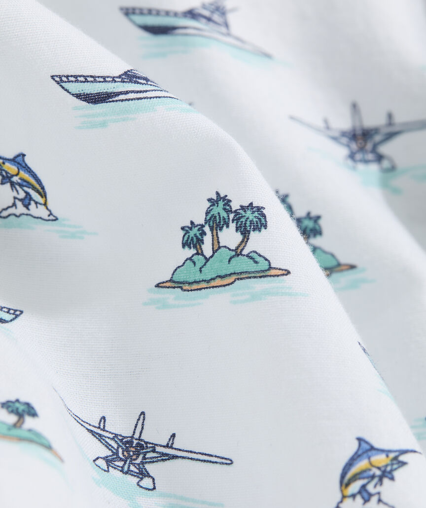 Island Hopping Cotton Madras Short-Sleeve Shirt