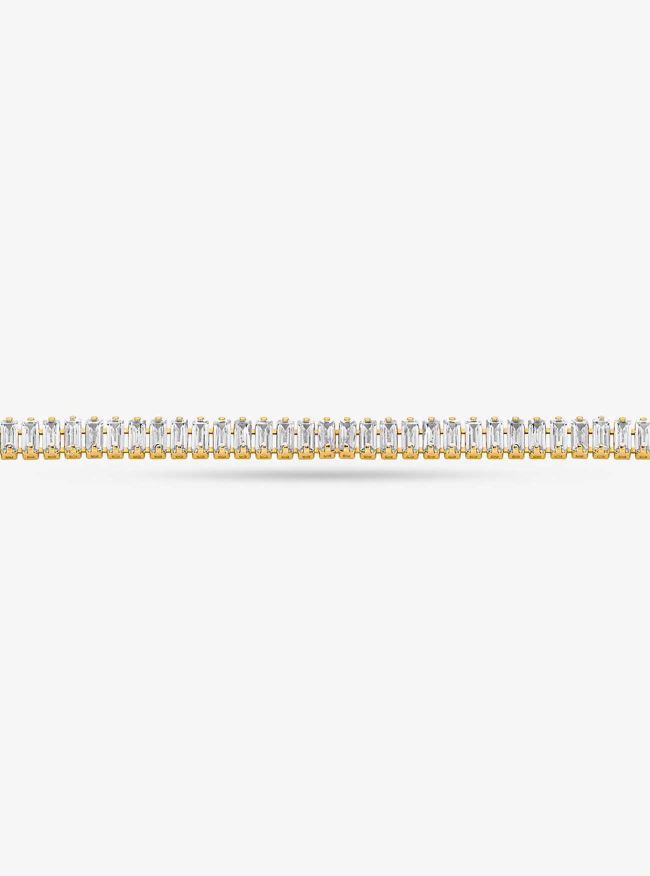 Precious Metal-Plated Brass Baguette Tennis Bracelet