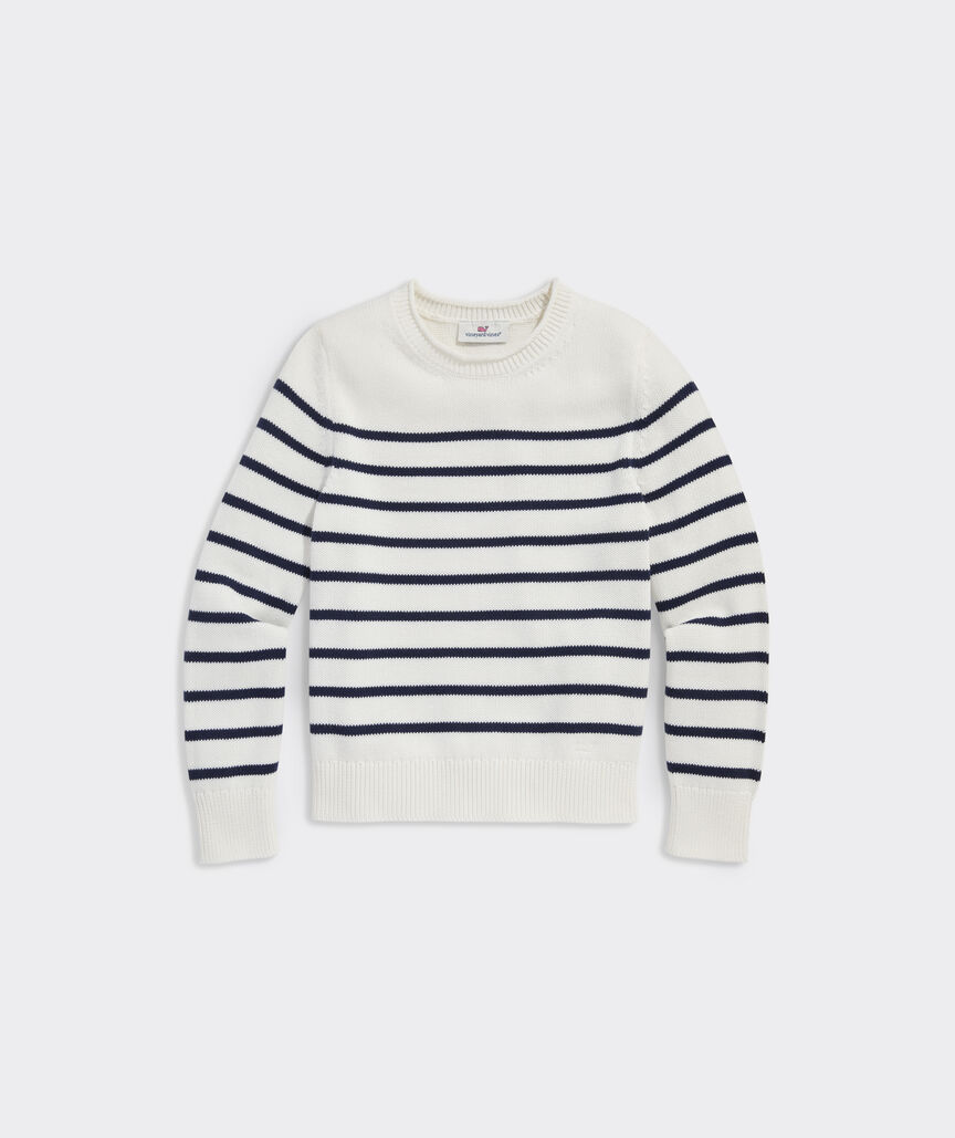 Girls' Breton Stripe Rollneck Sweater