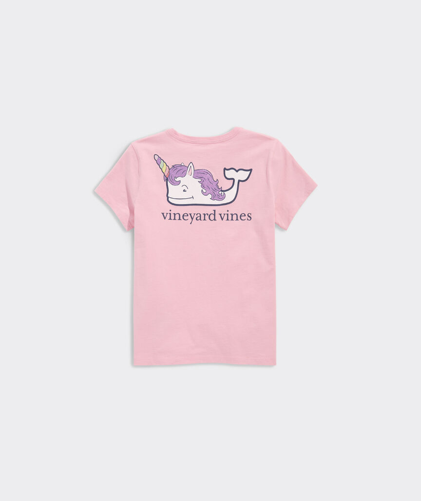 Girls' Glitter Unicorn Whale Short-Sleeve Pocket Tee