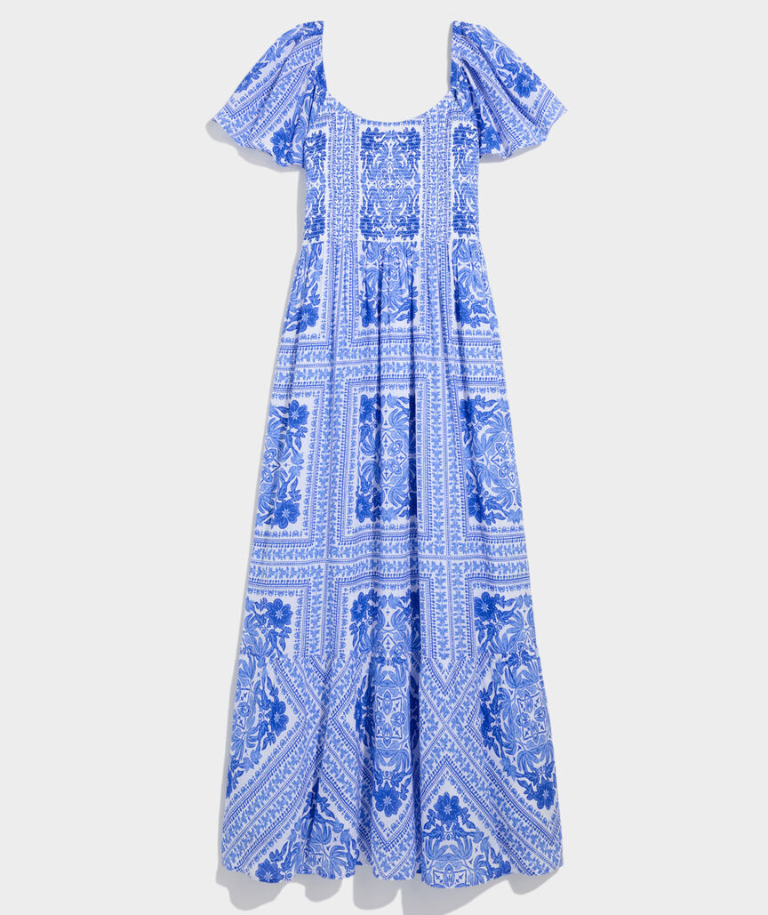 Ellen Flutter-Sleeve Maxi Dress