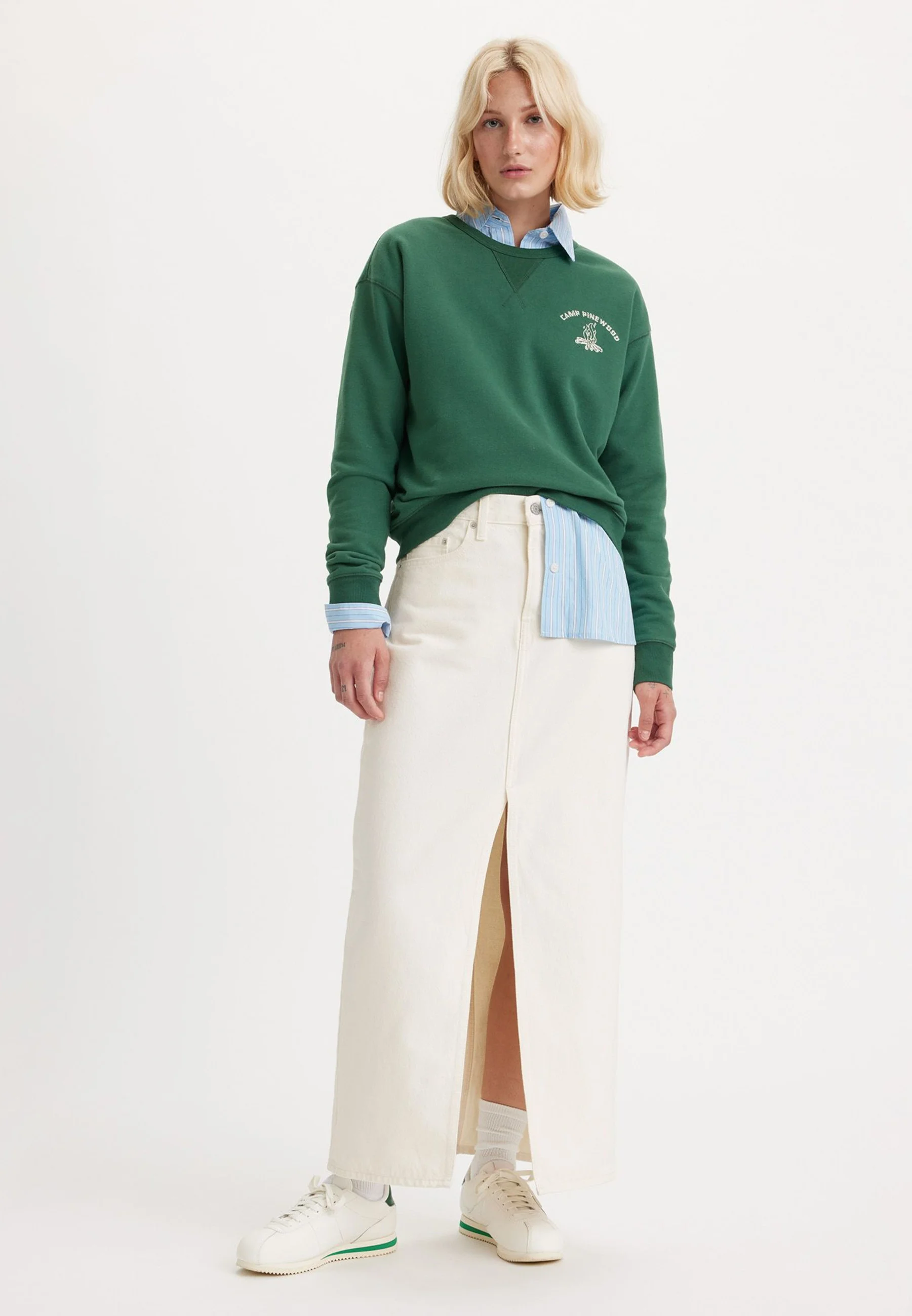 ANKLE COLUMN SKIRT - Gonna di jeans