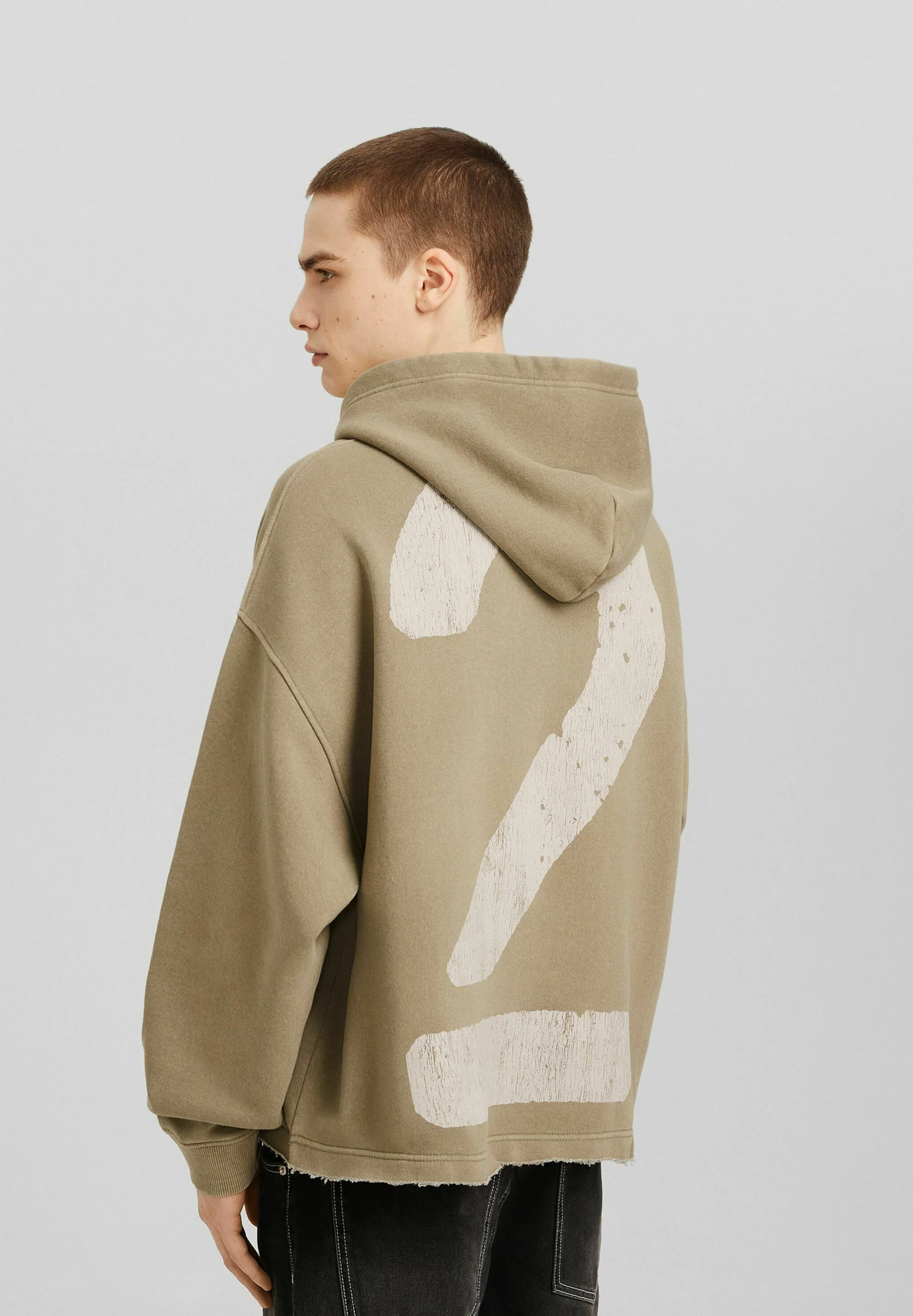 Bershka CROPPED WITH A FADED-EFFECT- Felpa con cappuccio