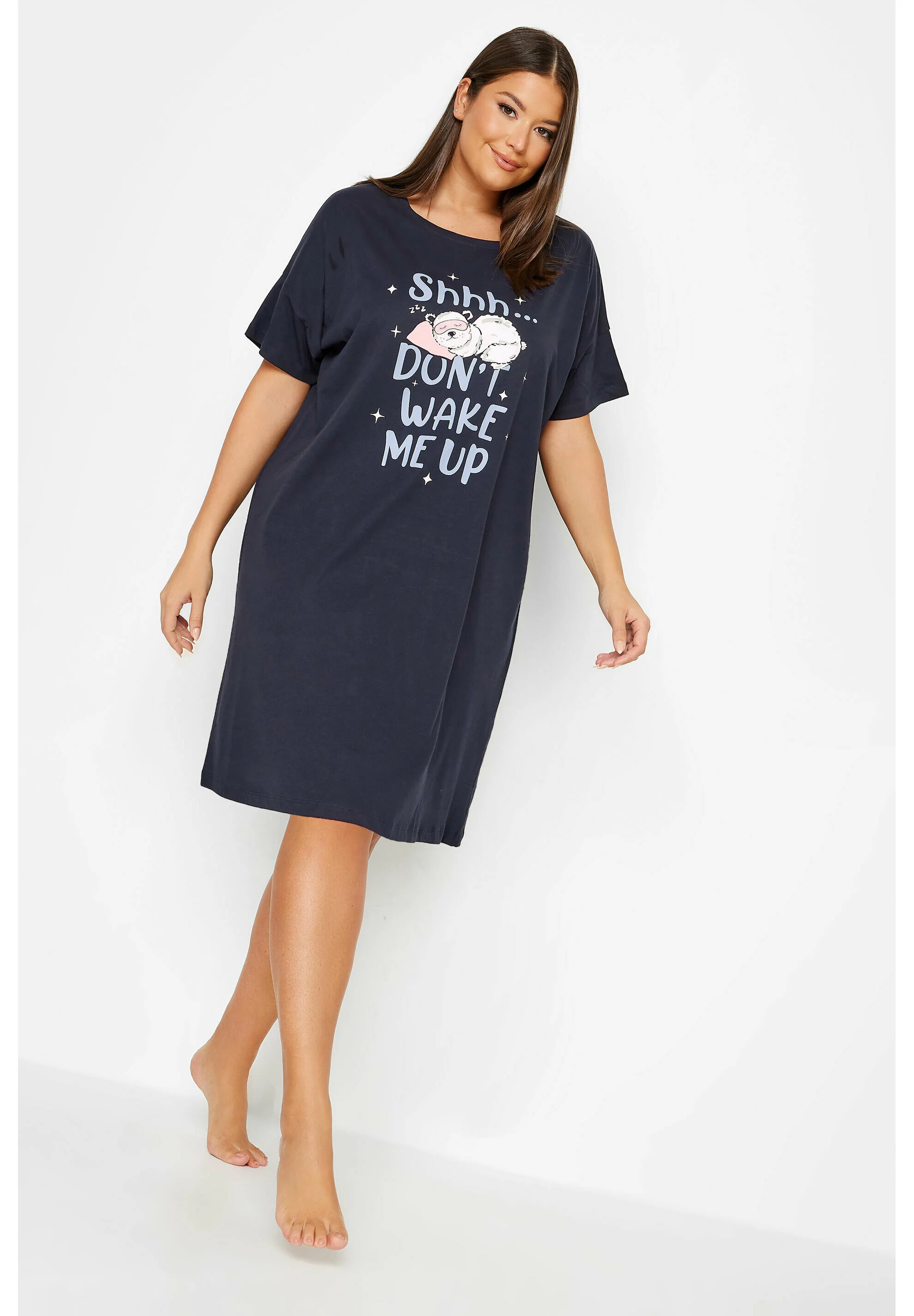 Yours Clothing 'SHHH..DON'T WAKE ME UP'- Camicia da notte