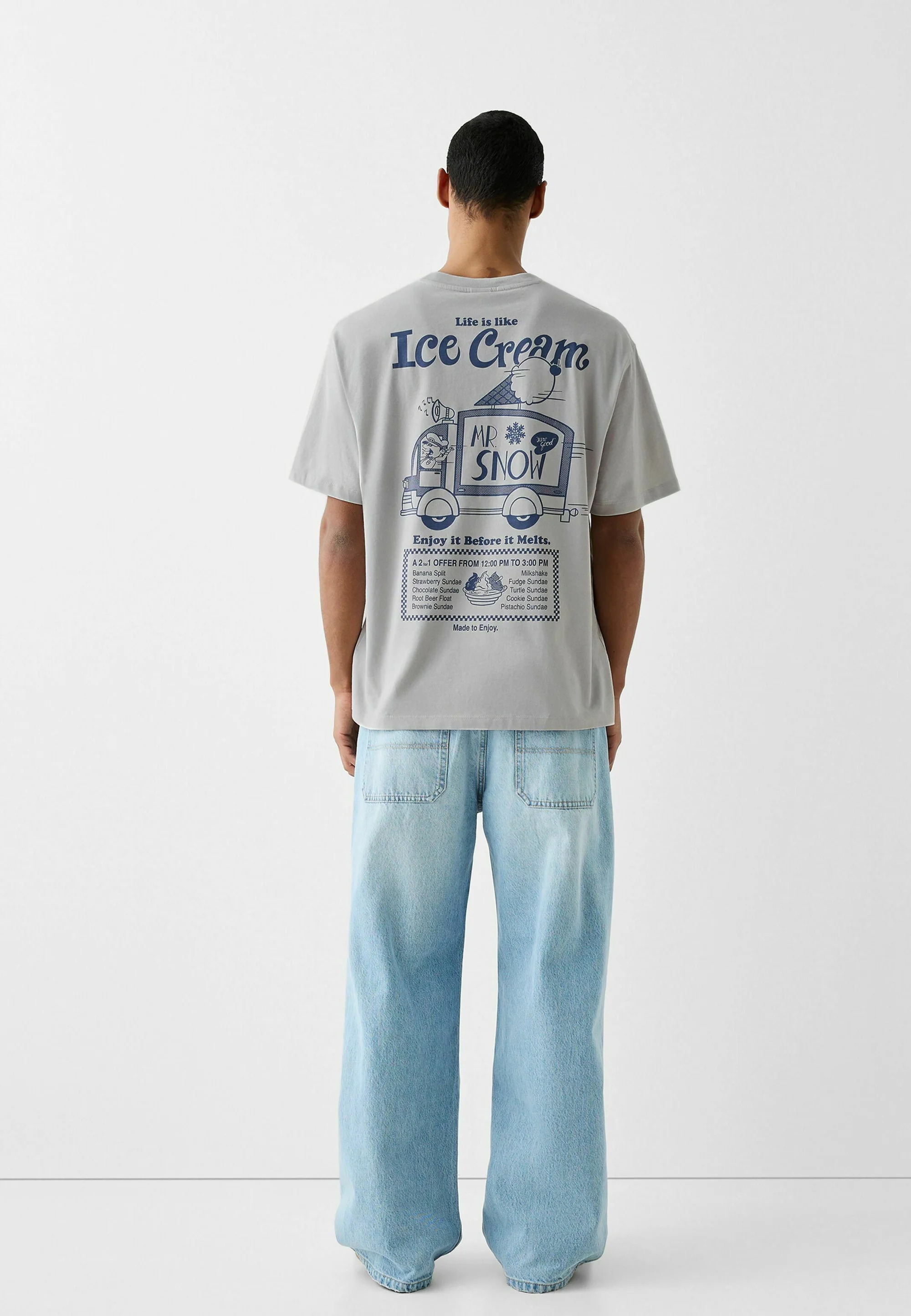 Bershka SHORT SLEEVE BOXY - T-shirt con stampa