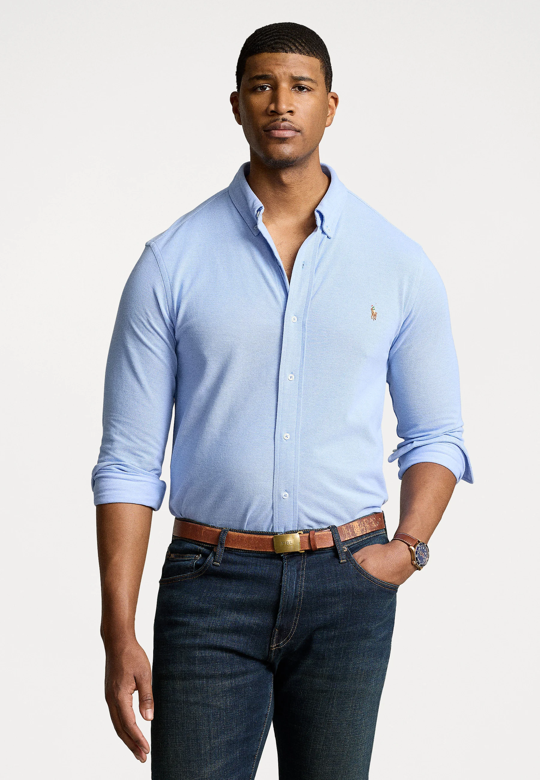 Big & Tall KNIT OXFORD SHIRT - Camicia