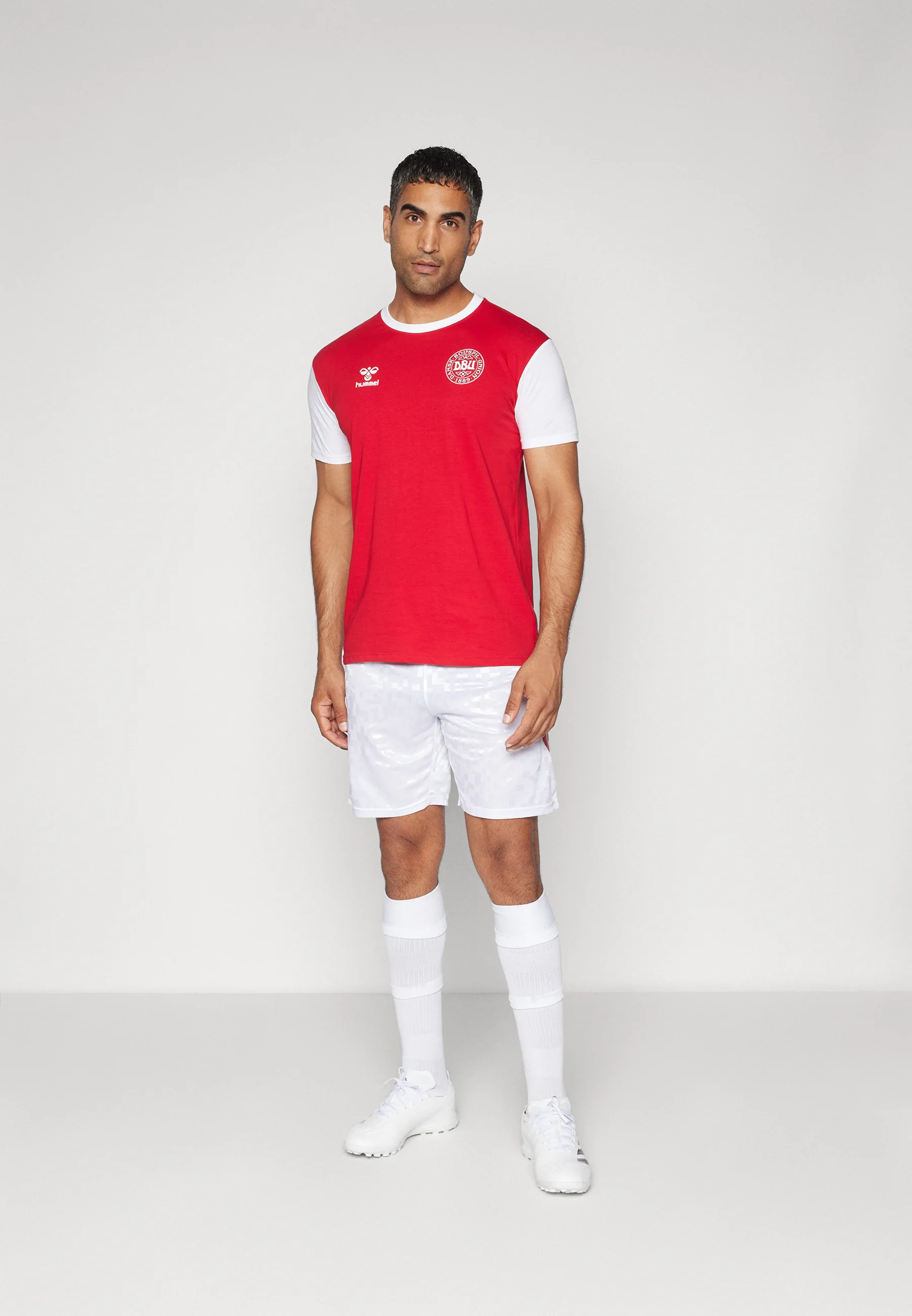 Hummel DENMARK FAN BLOCK TEE- T-shirt con stampa