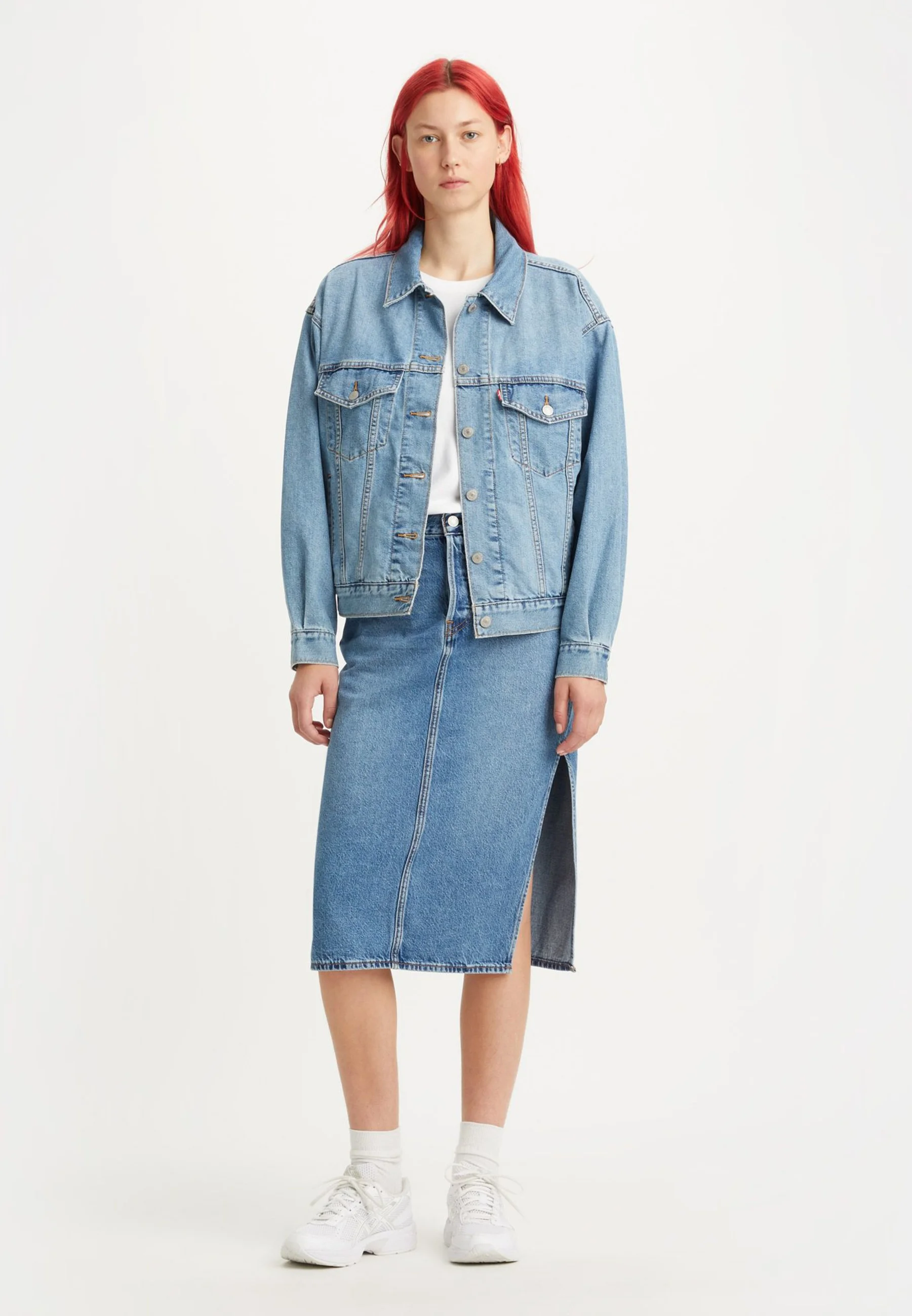 SIDE SLIT SKIRT - Gonna di jeans