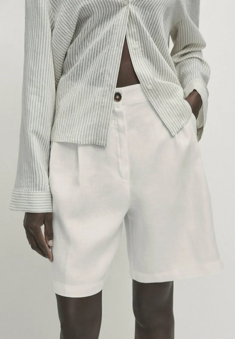 Massimo Dutti BERMUDA WITH DOUBLE DARTS - Shorts