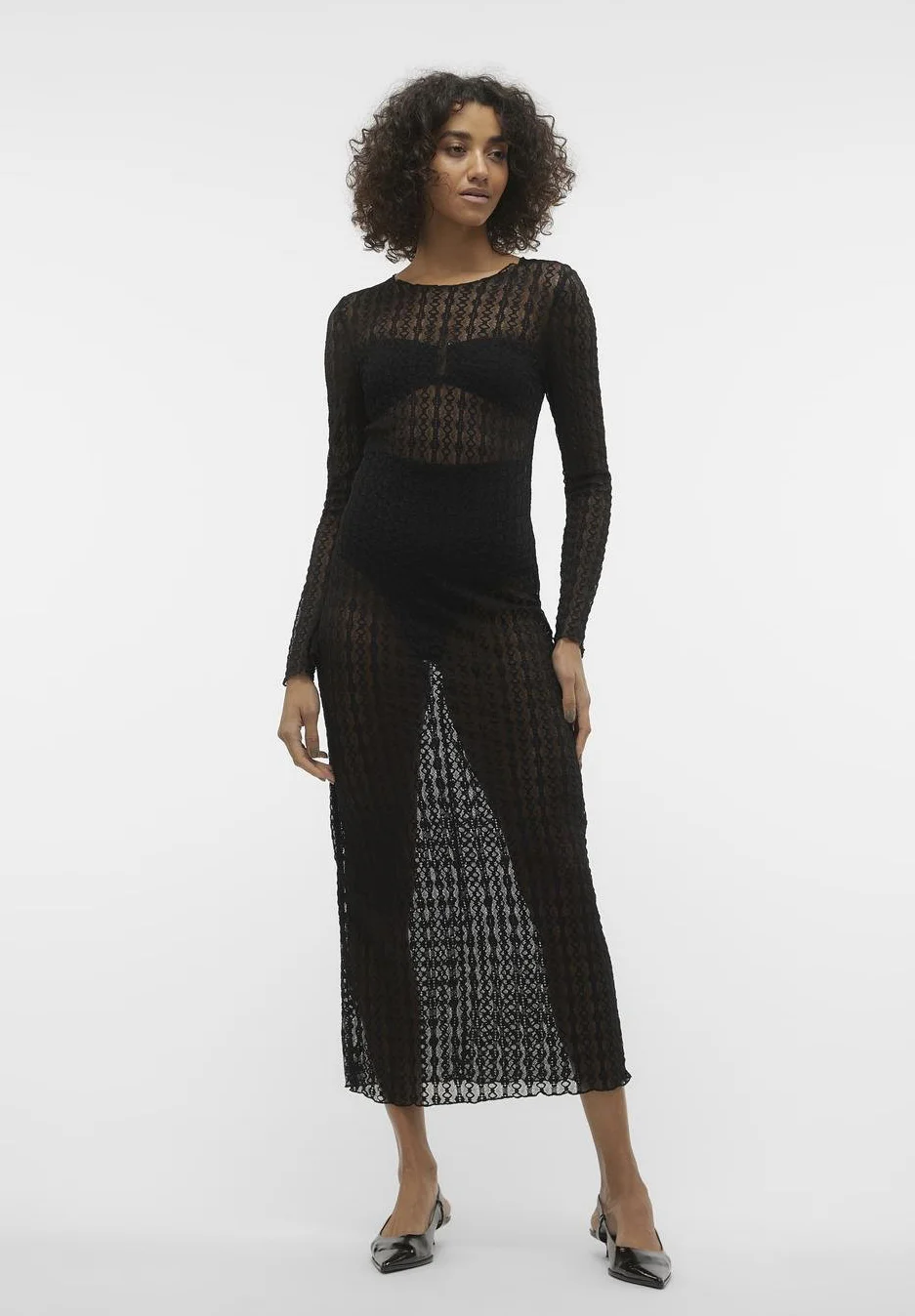 Vero Moda VMMALTA O-NECK CALF DRESS - Abito in maglia