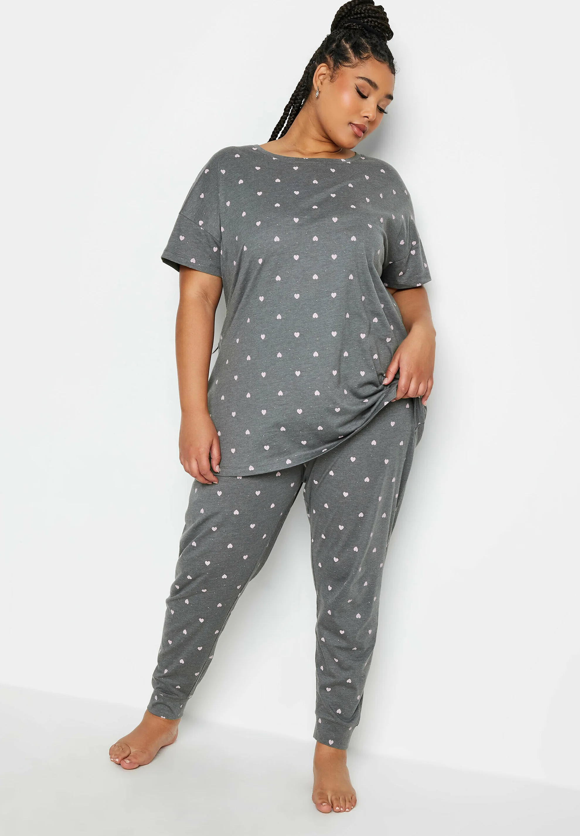Yours Clothing MINI HEART SET - Pigiama
