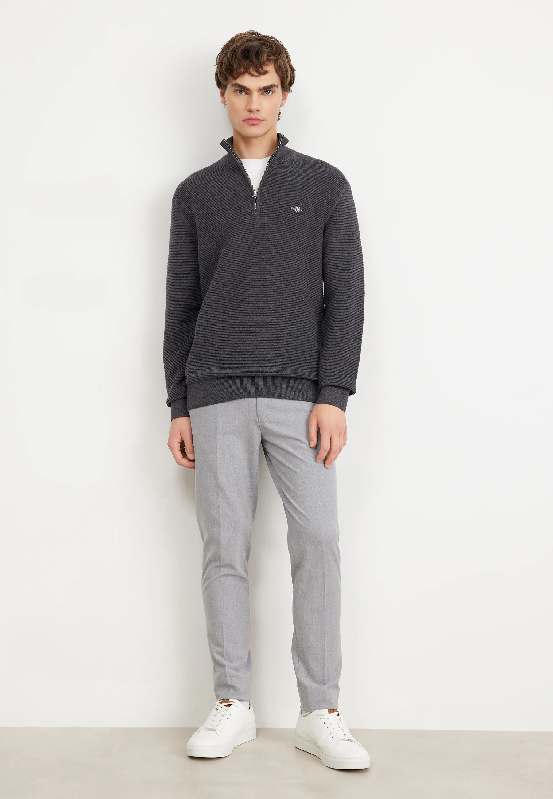 GANT TEXTURED ZIP - Maglione