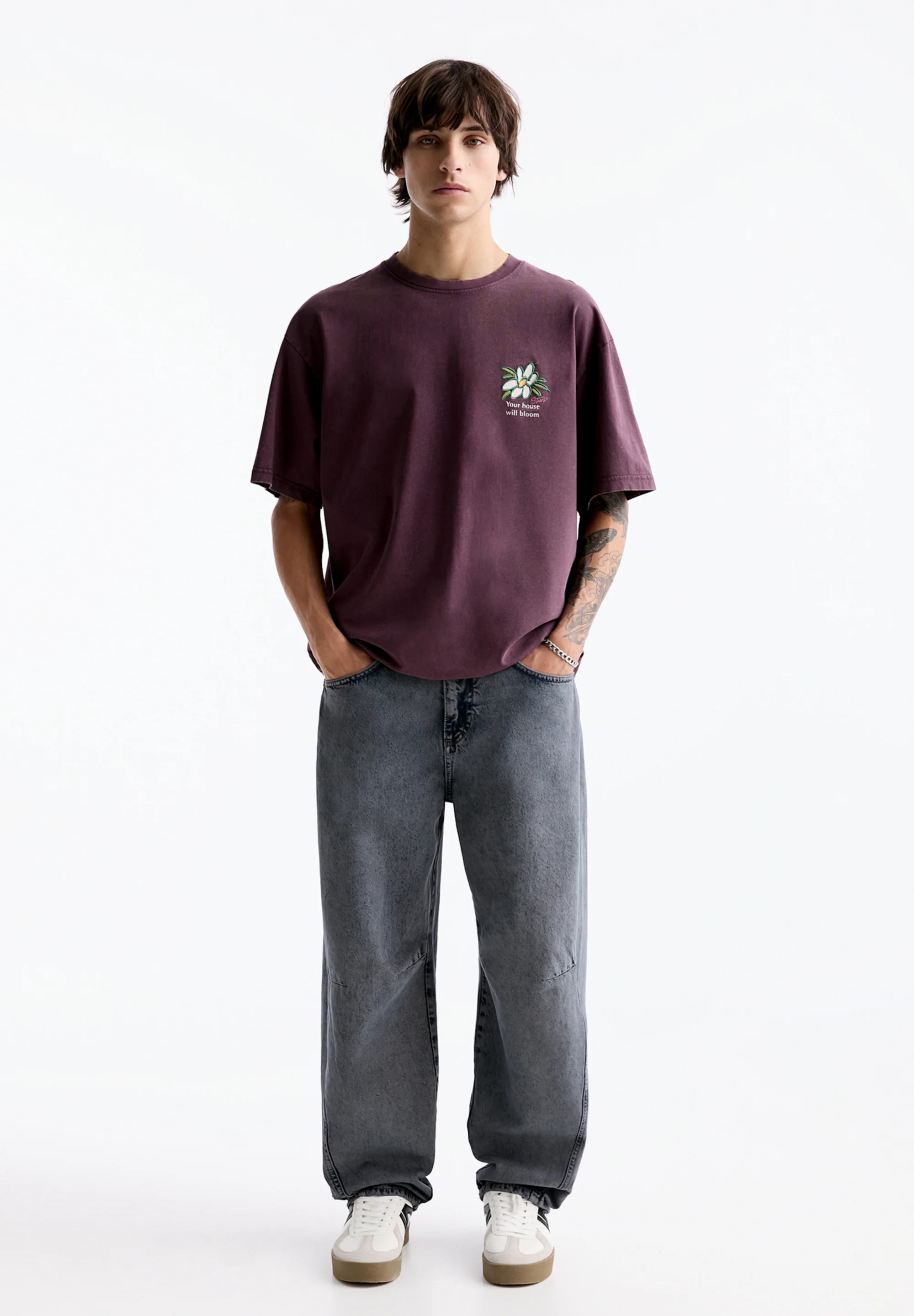 PULL&BEAR FADED SHORT SLEEVE - T-shirt con stampa