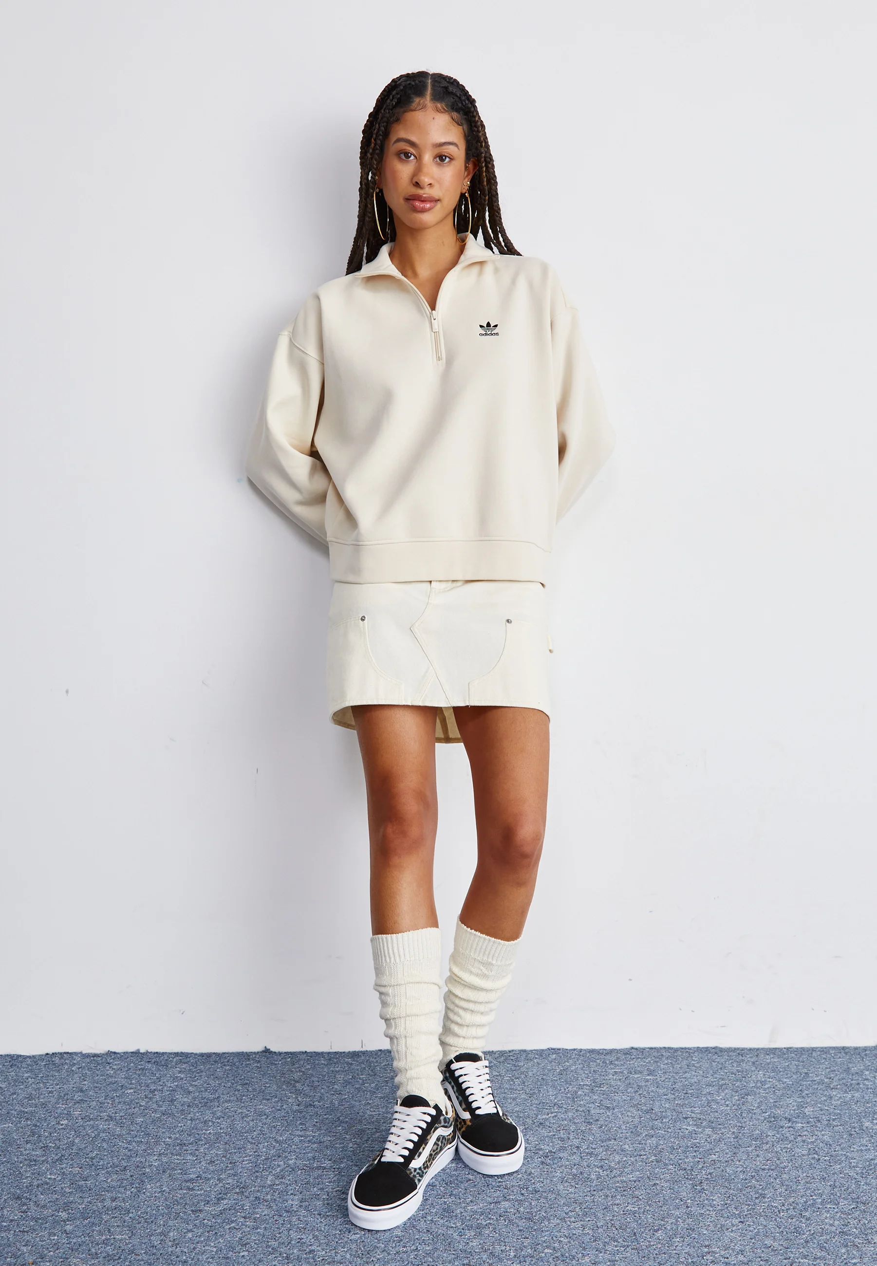 Originals ESSENTIALS 1/2 ZIP - Felpa